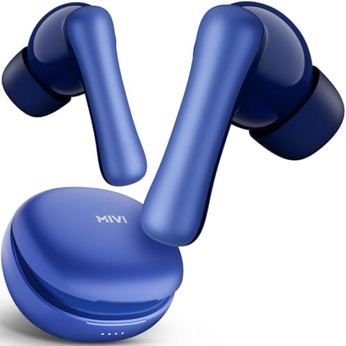 Mivi DuoPods i2 [Just Launched] TWS with 13mm Bass Drivers, 45+ Hrs Playtime, Low Latency, BT v5.3, Type C Charging, HD Call Clarity with AI-ENC, Made...