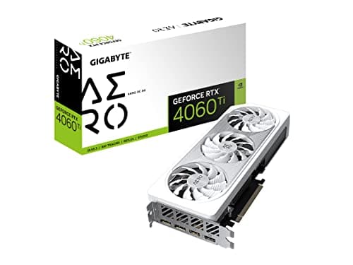 Gigabyte GeForce RTX 4060 Ti AERO OC 8G Graphics Card, 3X WINDFORCE Fans, 8GB 128-bit GDDR6, GV-N406TAERO OC-8GD Video Card
