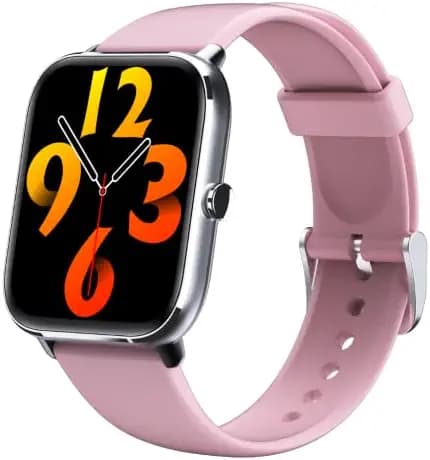 MICROFIT Smart Watch with Built in Oximeter (Blood Oxygen Function ) and Body temprature Function 1.69' HD Display with Sleep and Heart Rate Monitor (Pink), Medium (SWB001 OxyThermo)