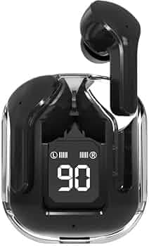 Parv International Ultra pods Wireless LED Digital Display Transparent Headset 28h playtime S13 Bluetooth Headset (Black, True Wireless)