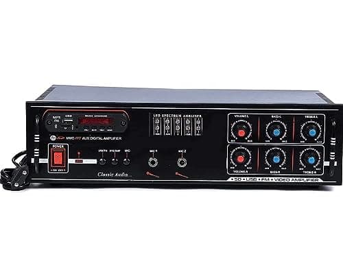 Tech-lobby® 2023 NEW PREMIUM 8787 8 * 3773, METAL TRANSISTER HIGH POWER AMPLIFIER WITH KARAOKE 5000 WATT PMPO OUTPUT WITH 150 RMS WATT BLUTHOOTH/AUX/MMC/USB/AUX/2RC INPUT