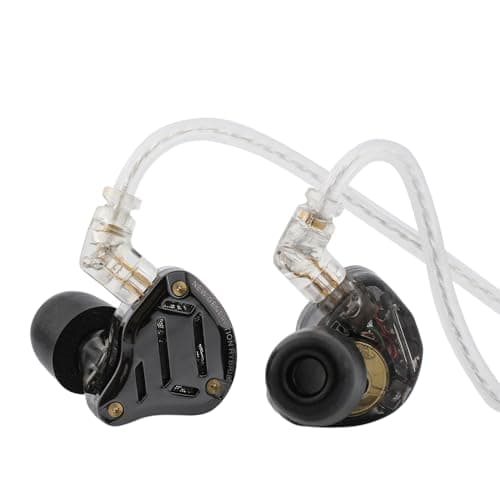 Linsoul KZ ZS10 PRO 2 In Ear Monitor IEM, 1DD+4BA Hybrid Wired Earbuds, with 4-Level Tuning Switch, 3-Way Crossover Gaming Earbuds, Silver-plated IEM ...