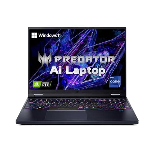 Acer Predator Helios 16 AI Gaming Laptop 14th Gen Intel Core i9 Processor (32 GB RAM/1 TB SSD/NVIDIA GeForce RTX 4080/240Hz/Wifi 7/Win11 Home) PH16-72...