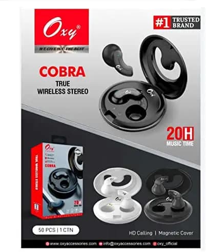 OXY TWS Wireless EarbudsUp to 20H Playback, Touch Controls, Voice Assistant, Splash Proof with Charging Case (Black)