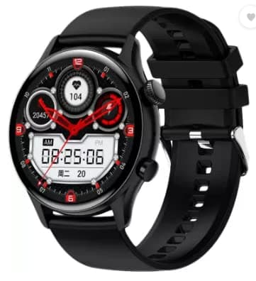 (Renewed) Gizmore GizFit GLOW AMOLED with 3.4 Cm | ALWAYS-ON | 550 NITS Brightness | BT Calling Smartwatch (Black Strap) Regular