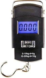 CARDEX Electronic Balance Portable Hook Weighing Machine Digital Hanging Luggage Fishing Hook Scale Manual Weight 110 lb/50 Kg Backlite LCD Display Sc