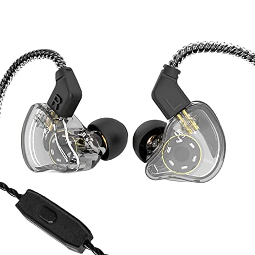 Yinyoo CCZ Melody Monitor Earbuds Wired in-Ear Earphones with Microphone IEM HiFi Bass with 1DD 1BA Hybrid, Detachable Cable for Smartphones/PC/Tablet/Gaming/Video/Music/Calling