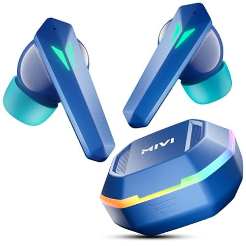 Mivi Commando X7 [Just Launched] Gaming in Ear Earbuds: 35ms Low Latency, Aurora Lights, Dual RGB,13mm Bass Drivers, 50Hrs Playtime,Type C, AI ENC, Ma...
