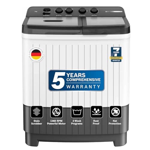 Bosch 8KG 5 Star Semi Automatic Top Loading Washing Machine (Spin Drum Safety Disk, Unique Impeller,WJZ801W0IN)