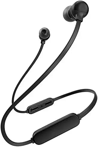 Wireless Bluetooth Headphones Earphones for OnePlus Nord CE 2 5G Original Sports Bluetooth Wireless Earphone with Deep Bass and Neckband Hands-Free Calling inbuilt With Mic, Extra Deep Bass Hands-Free Call/Music, Sports Earbuds, Sweatproof Mic Headphones with Long Battery Life and Flexible Headset (MP7, BT- DUET, BLACK)