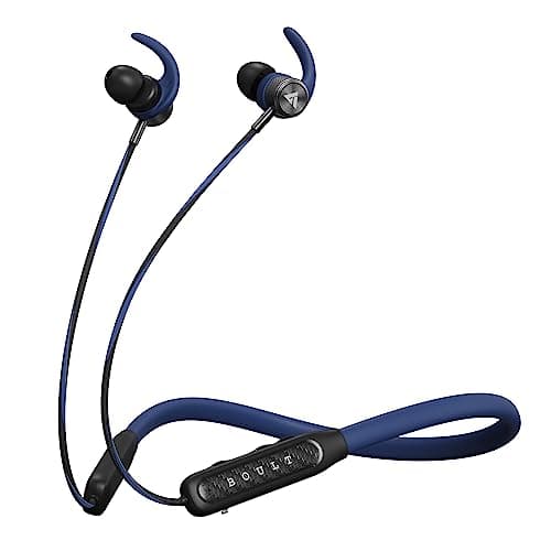 Boult Audio Newly Launched RCharge Wireless in Ear Bluetooth Neckband with ENC Mic, 30H Playtime, 50ms Low Latency Gaming Mode, Dual Pairing, Fast Charging (10Min=12Hrs), 10mm Bass Drivers (Blue)