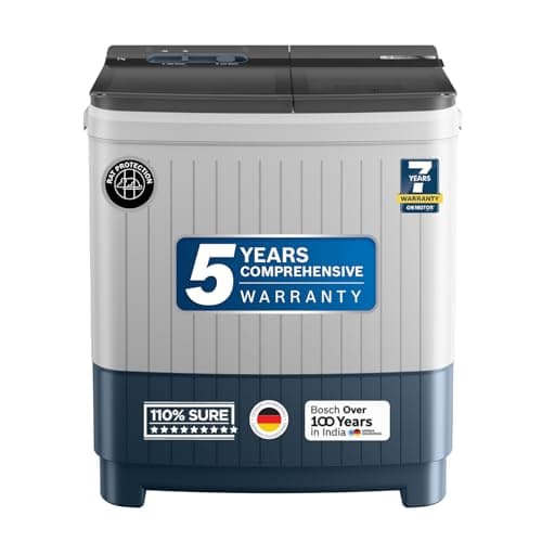 BOSCH 8 kg 5 Star with 1360 High RPM Spin Motor Semi Automatic Top Load Washing Machine Multicolor (WJP802P0IN)