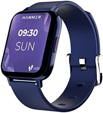 Hammer Pulse 3.0 1.69" Calling Smart Watch with SpO2, Blood Oxygen Monitoring, Continuous Heart Rate, Full Touch & Multiple Watch Faces (Blue)