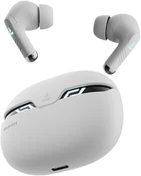 boAt Immortal 101 TWS Earbuds with Beast Mode(40ms Low Latency), 30 HRS Playtime, Blazing LEDs, Quad Mics with ENx Tech, ASAP Charge & BTv5.3(White Sa...