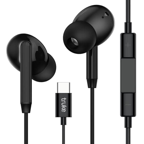 truke Bass 1 in-Ear Wired Earphones with Type-C Connector, 13mm Titanium Drivers, Deep High Bass, in-Line Music & Call Controls, Built-in Mic for Crys...