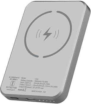 Stuffcool Click 5000mAh Made in India Magnetic Wireless Powerbank with 18W PD Fast Charing Type C Port Perfect for iPhone 12/13/14 Series (Metallic Gr...