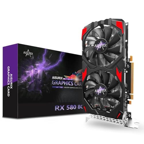 Kelinx AISURIX RX 580 Graphics Card, 2048SP, Real 8GB, GDDR5, 256 Bit, Pc Gaming Video Card, 2XDP, HDMI, PCI Express 3.0 with Freeze Fan Stop for Desk...