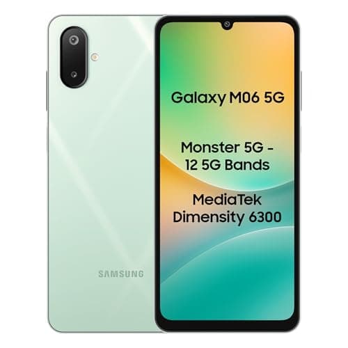 Samsung Galaxy M06 5G (Sage Green, 4GB RAM, 64GB Storage) | MediaTek Dimensity 6300 | AnTuTu Score 422K+ | 12 5G Bands| 25W Fast Charging | 4 Gen. of ...