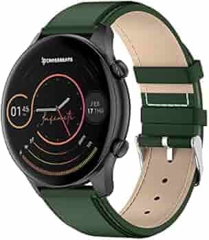 Crossbeats Orbit Infiniti AMOLED Smart watch with BT calling+connect with TWS, Always on Display smartwatch, 1500+songs storage, Heart & Spo2 Monitor, 110+sports modes 100+watch faces (2 Straps)-Pine Green