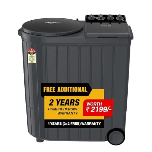 Whirlpool 10Kg Semi-Automatic Top Loading Washing Machine (Ace XL 10, Graphite Grey (10YR)