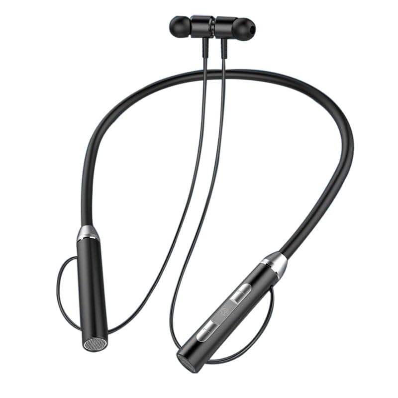 Fapiwen Neckband Earphones,Bluetooth 5.0 Wireless in Ear Earphones with Mic,10mm Drivers, Clear Calls,Magnetic Buds, Fast Matching,Voice Assistant & IPX3 Wireless Neckband (Black)