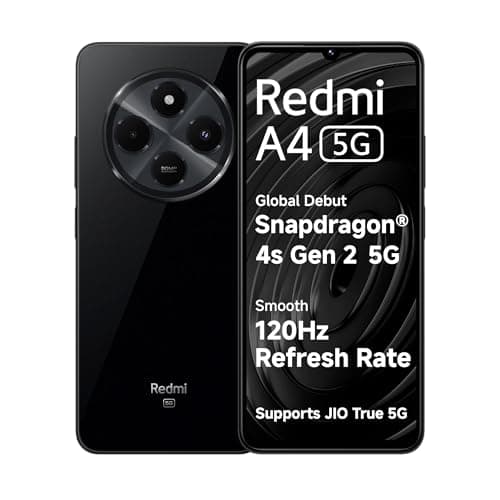 Redmi A4 5G (Starry Black, 4GB RAM, 64GB Storage) | Global Debut SD 4s Gen 2 | Segment Largest 6.88in 120Hz | 50MP Dual Camera | Free 33W Charger in B...