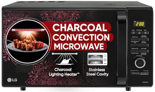 LG 28 L Charcoal Convection Healthy Microwave Oven (MJ2887BIUM, Black, Healthy Heart Recipes, Diet Fry, 360 Motorised Rotisserie & 10 Years of warrant...