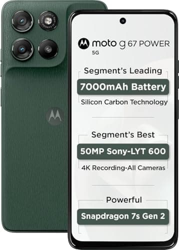 Motorola G67 Power 5G (Pantone Cilantro, 8GB RAM, 128GB Storage) | 6.7" FHD+ 120Hz LCD Display | Snapdragon 7s Gen2 Processor | 50MP + 8MP UW Camera |...