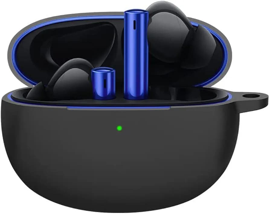 Mavro Silicone Case Cover Compatible with Realme Buds Air 3 (Earbuds Not Included) (Black)