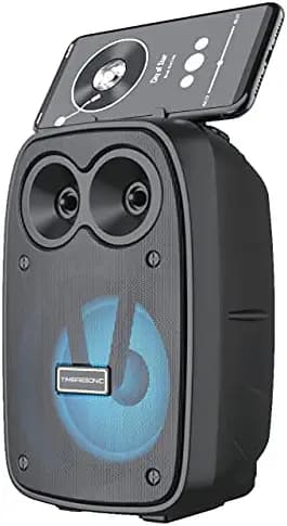 TimbreSonic Firebolt| TWS connectivity, Bluetooth 5.0, Multi Coloured LED Lights, 10W Powerful Sound, Lightweight & Portable Party Speaker (Black)