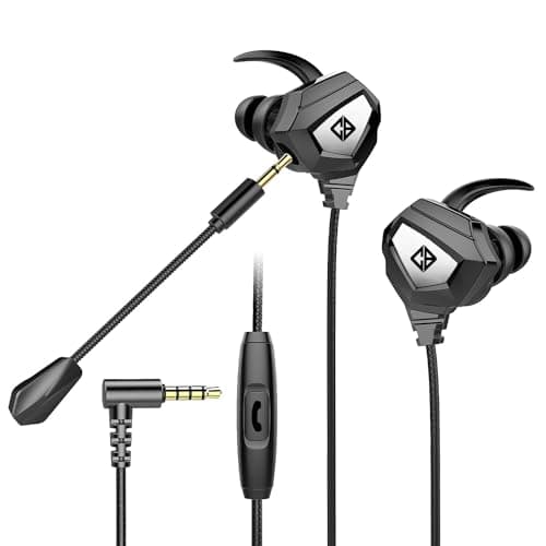 Cosmic Byte CB-EP-08 Gaming Wired in Ear Earphone with Detachable Microphone, Dual 6mm Drivers, for PC, PS4, PS5, Xbox, Mobiles, Tablets (Black)