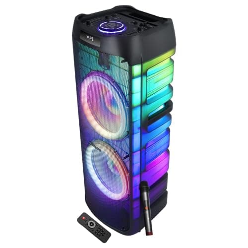 ZEBRONICS 240W Party Trolley DJ Speaker, 11h Playback, Wireless UHF Mic, Karaoke & Recording, Dual 30.48cm High-Fidelity Drivers, TWS, 6.3mm Mic & Gui...