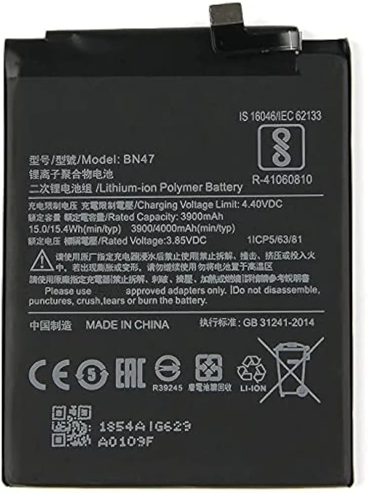 Giffen Mobile Battery for Xiaomi Redmi Mi 6 Pro/Mi 6A / A2 Lite (BN47) - 4000 mAh