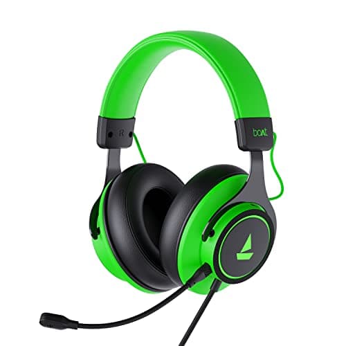 (Renewed) boAt Immortal IM1000D Dual Channel Wired On Ear Gaming Headphones with Mic, 7.1 Channel Surround Audio, Dolby Atmos, 50mm Drivers and RGB Breathing LEDs (Viper Green)