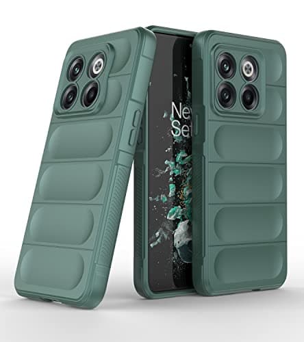 Zapcase Back Case Cover for OnePlus 10T | Compatible for OnePlus 10T Silicone Back Cover | Matte Soft Flexible Silicon | Liquid Silicon Magic Case for OnePlus 10T with Camera Protection | Dark Green