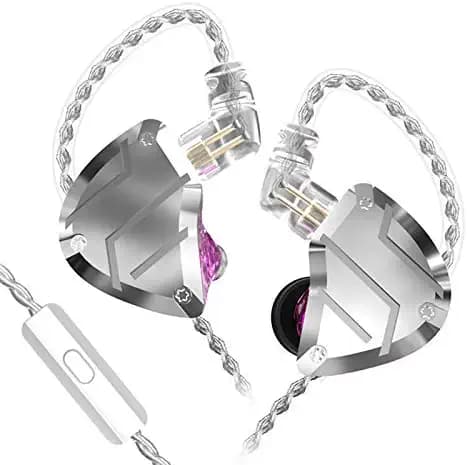 CCA C10 Pro in-Ear Hearphone, 4BA+1DD HiFi Stereo in-Ear Earphone High Resolution Earbud Headphone, Five Driver in-Ear Earphones with C Pin Detachable Cable (with Mic, Purple)