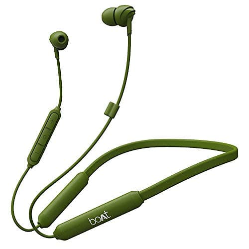 (Renewed) boAt 100 Wireless On-Neck Bluetooth V5.0 Earphones with Flexible & Lightweight Design,Upto 30 Hours Battery Time, IPX 4 Sweat and Water Resistance & Integrated Controls with in-Built mic(Green)