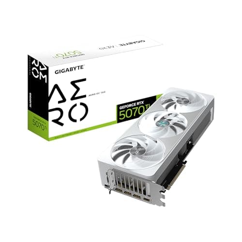 GIGABYTE GeForce RTX 5070 Ti AERO OC 16G Graphics Card, 16GB 256-bit GDDR7, PCIe 5.0, WINDFORCE Cooling System, GV-N507TAERO OC-16GD Video Card