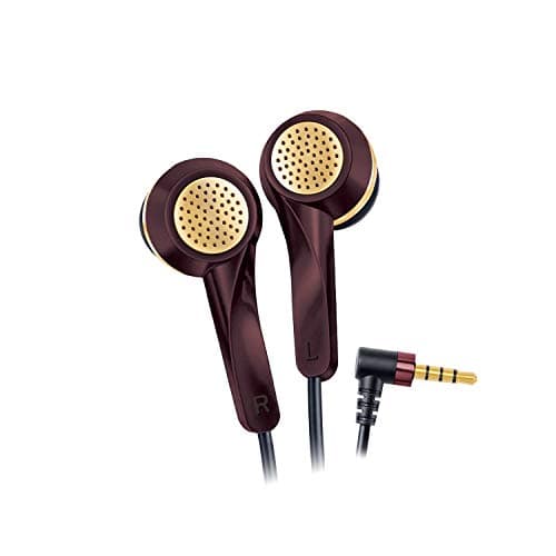 FINGERS SoundGlitz Wired Earphones (Sturdy Cable with L-Pin Connector | Built-in Mic | Free Carry Case)- Burgundy + Gold