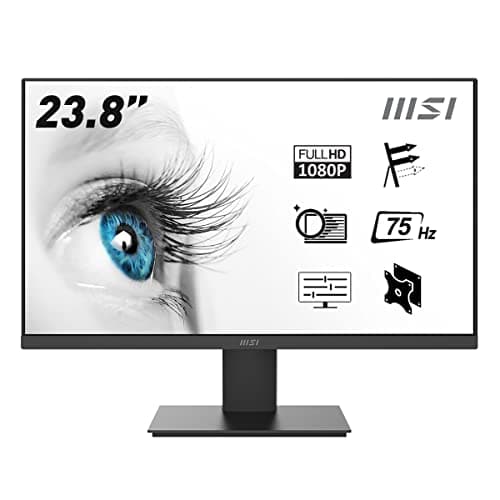 (Renewed) MSI PRO MP241X - Professional Computer LED Monitor 24 inches (60.96 cm) 16:9 Full HD (1920 x 1080) Pixels, 75Hz - Anti-Glare, Anti-Flicker Monitor with HDMI Port & VGA Port - Black
