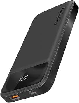 Promate Torq 10, Power Bank, Universal 10000mAh Ultra-Slim Portable Charger with 20W USB-C Power Delivery Port, QC 3.0 18W Port, Built-in Kickstand, L...
