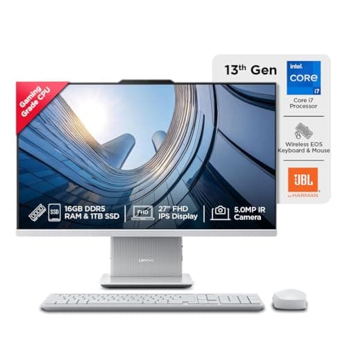 Lenovo IdeaCentre AIO Intel Core i7 13620H 27" FHD IPS 3-Side Edgeless All-in-One Desktop (16GB/1TB SSD/Win11/Office 21/5.0MP+IR Camera/3Wx2 HARMAN Sp...