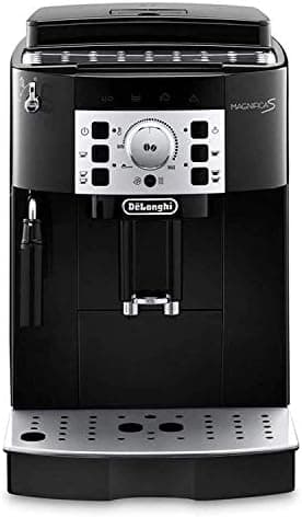 Delonghi super-automatic espresso coffee machine with an adjustable grinder, manual cappuccino maker, for brewing espresso, cappuccino, latte. ECAM 22.110.B