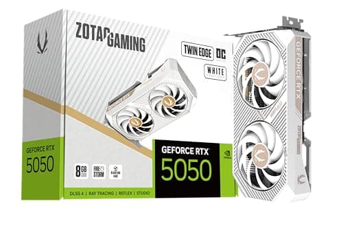 ZOTAC Gaming GeForce RTX 5050 Twin Edge OC Graphics Card - White | 8 GB | DLSS 4 | GDDR6 | 128 bit | Dual Fan | 2560 CUDA Cores | ZT-B50500Q-10M