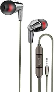 FRONTECH Wired in Ear Earphone with Mic, 3.5 mm Jack Connectivity, 10 mm Drivers and Speaker 6U++ for HD Audio Quality, TPE Wire for Durability & Tang...
