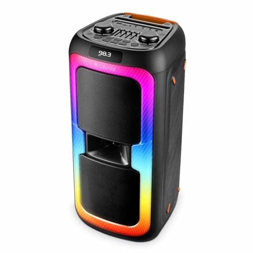 OBAGE PartyBox PB-88 Bluetooth Party Speaker with 100 Watt Output, Dual 8" Driver & 2.5 Inch Tweeter, Upto 8 Hrs Playtime with 8000 mAH Battery, 1 Wir...