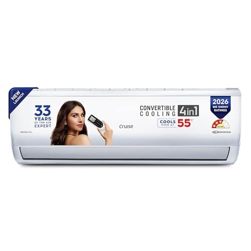 Cruise 1.5 Ton 3 Star Inverter Split AC with 7-Stage Air Filtration (100% Copper, Convertible 4-in-1, PM 2.5 Filter, New BEE Rated, CWCVBM-VQ3D173, Wh...