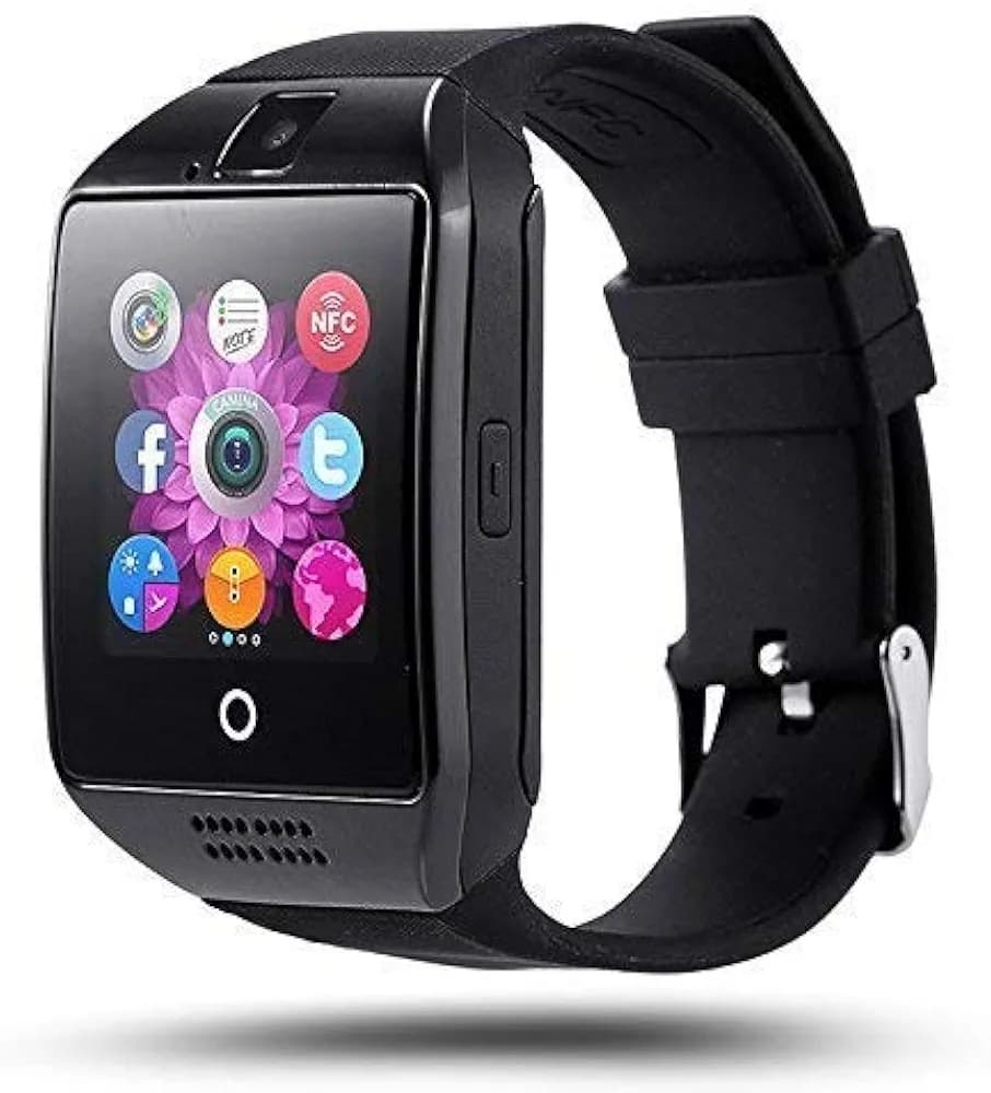 CHAAPIO Multi Functional Q18 Smart Watch Bluetooth Smartwatch, Camera SIM Card, for Man, Woman, Boys, Girls and Compatible with All Mobile Phone - Black