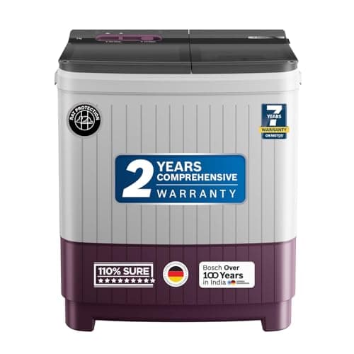 BOSCH 8 kg 5 Star with 1360 High RPM Spin Motor Semi Automatic Top Load Washing Machine Multicolor (WJP802V0IN)