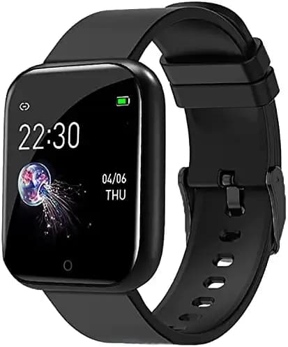 m-fit Smart Watch Bluetooth ID116 Plus,1.3 Inch Screen IP68 Waterproof Pedometer Smartwatch Remote Control Camera Step Counter,Heart Rate for Women Men - Black